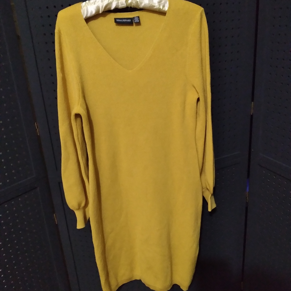 Zara Mustard Long Sleeve Dress